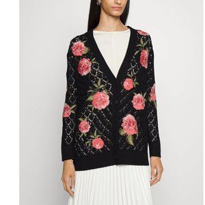 Alice + Olivia Bradford Floral Embroidered Grandpa Cardigan